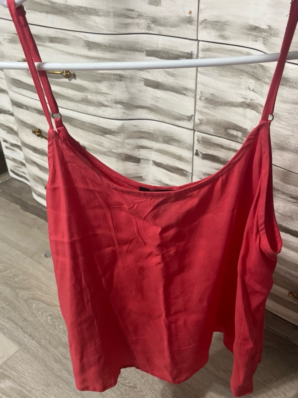 Forever 21 Red Satin Cami Tank Top - Spaghetti Straps